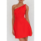 One Shoulder Knit Mini Dress