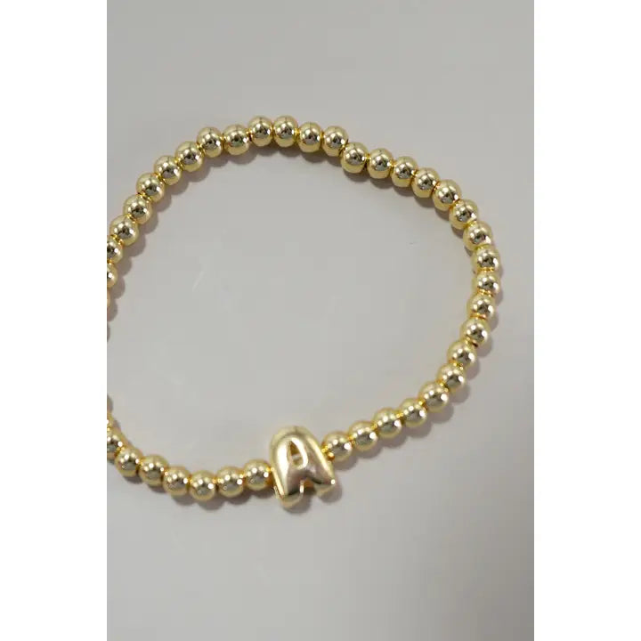 Initial Monogram Bubble Stretch Bead Bracelet