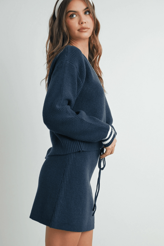 Diana Drawstring Mini Sweater Skirt