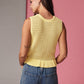 Sleeveless Open Knit Peplum Top