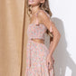 Smocked Front Side Cut Out Slash Tassel Tie Mini