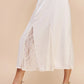 Crushed Satin Lace Godet Skirt