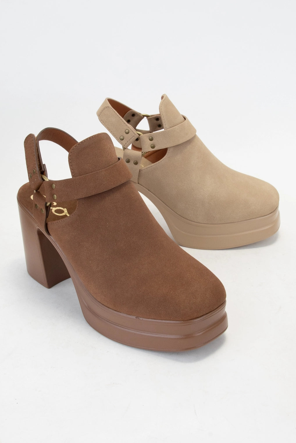 Platform Harness Strap Open Heel Booties