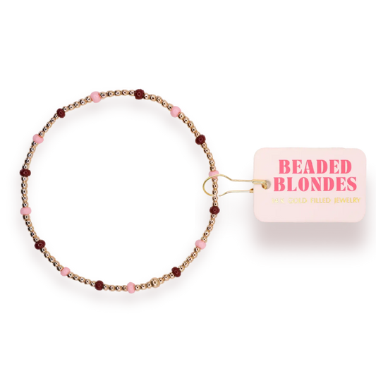 Penelope Bracelet in Light Pink and Maroon