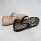 Nude Rhinestone Embellished Mesh Mary Jane Flats