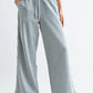Wide-Leg Light Wash Denim Trousers Side Button