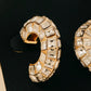 Gold Dipped Square Cz Pave Tube Hoop Earrings