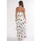 Halter Polka Dot Tiered Maxi Dress