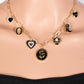 Enamel Western Heart Flower Charm Necklace