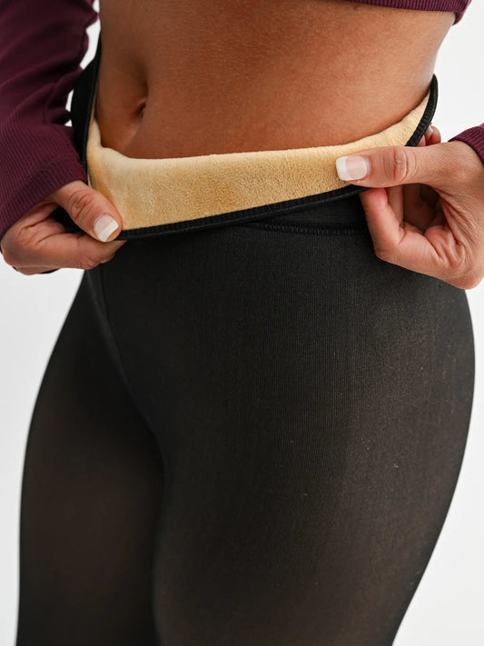 Fur Lined High-Waisted Tights