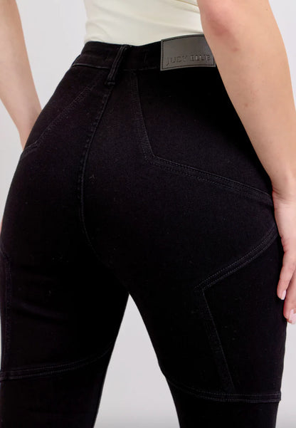 Black Star Seam Detail Flare Jeans