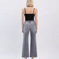 High Rise Ankle Slim Wide Leg Jeans