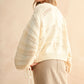 Long Sleeve Ruched Sleeve Sweater Top