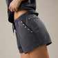 Mid Rise Shorts with Studs