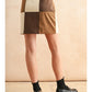 Patch Work Effect Suede Skirt