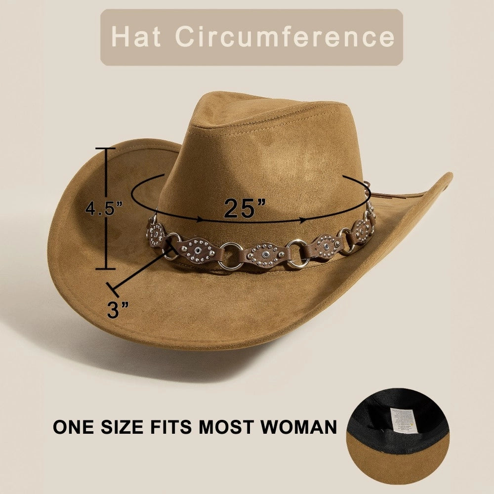 Leather Chain Strap Western Cowboy Hat