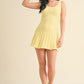 Pleated Knit Mini Dress