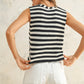 Light Weight Hook and Eye Closure Striped Vest
