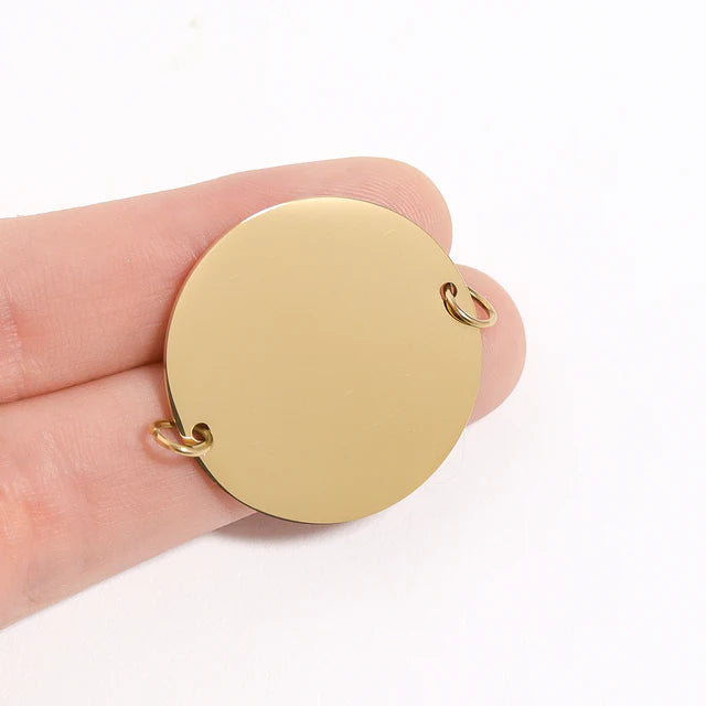 18K Gold Stainless Steel Engravable Dog Tag