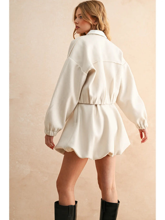 Pleated Detail Balloon Skirt