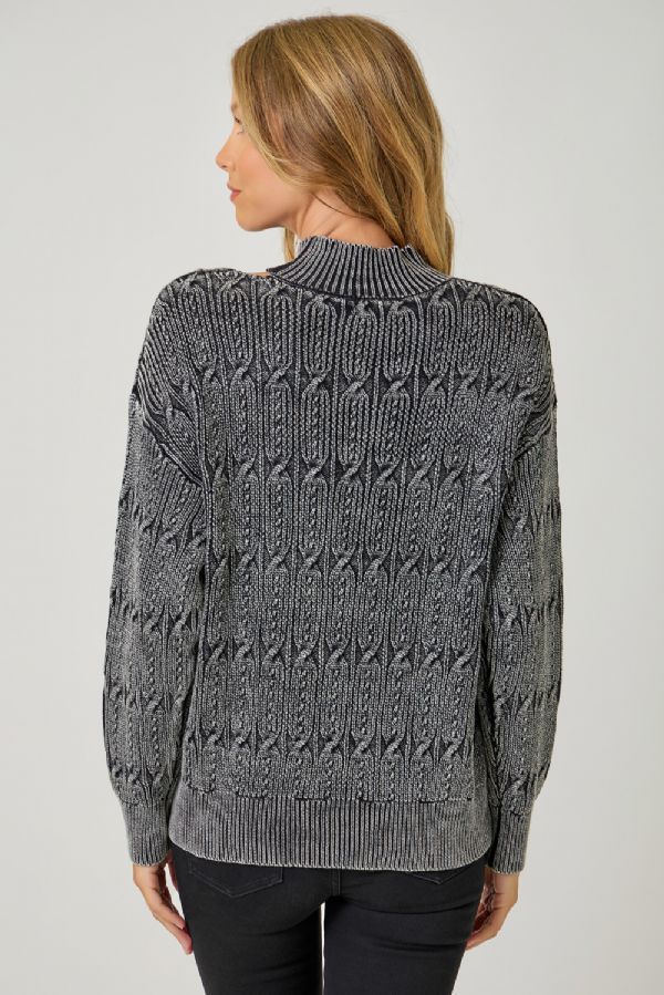 Cutout Mock Neck Sweater Top
