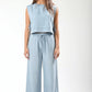 Sleeveless Side Tie Lyocell Top