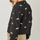 Bow Embroidery Sherpa Jacket