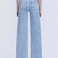 High Rise Drawstring Waistband Wide Leg Jeans