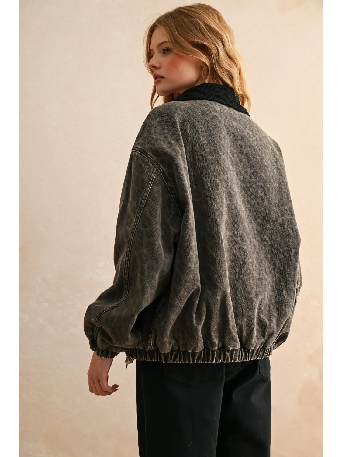 Leopard Printed Bomber Jacket