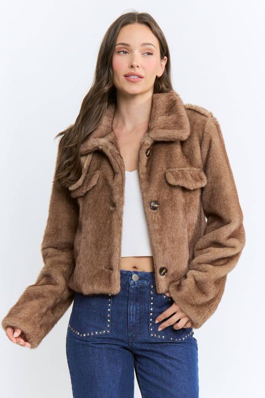 Faux Fur Cropped Jacket
