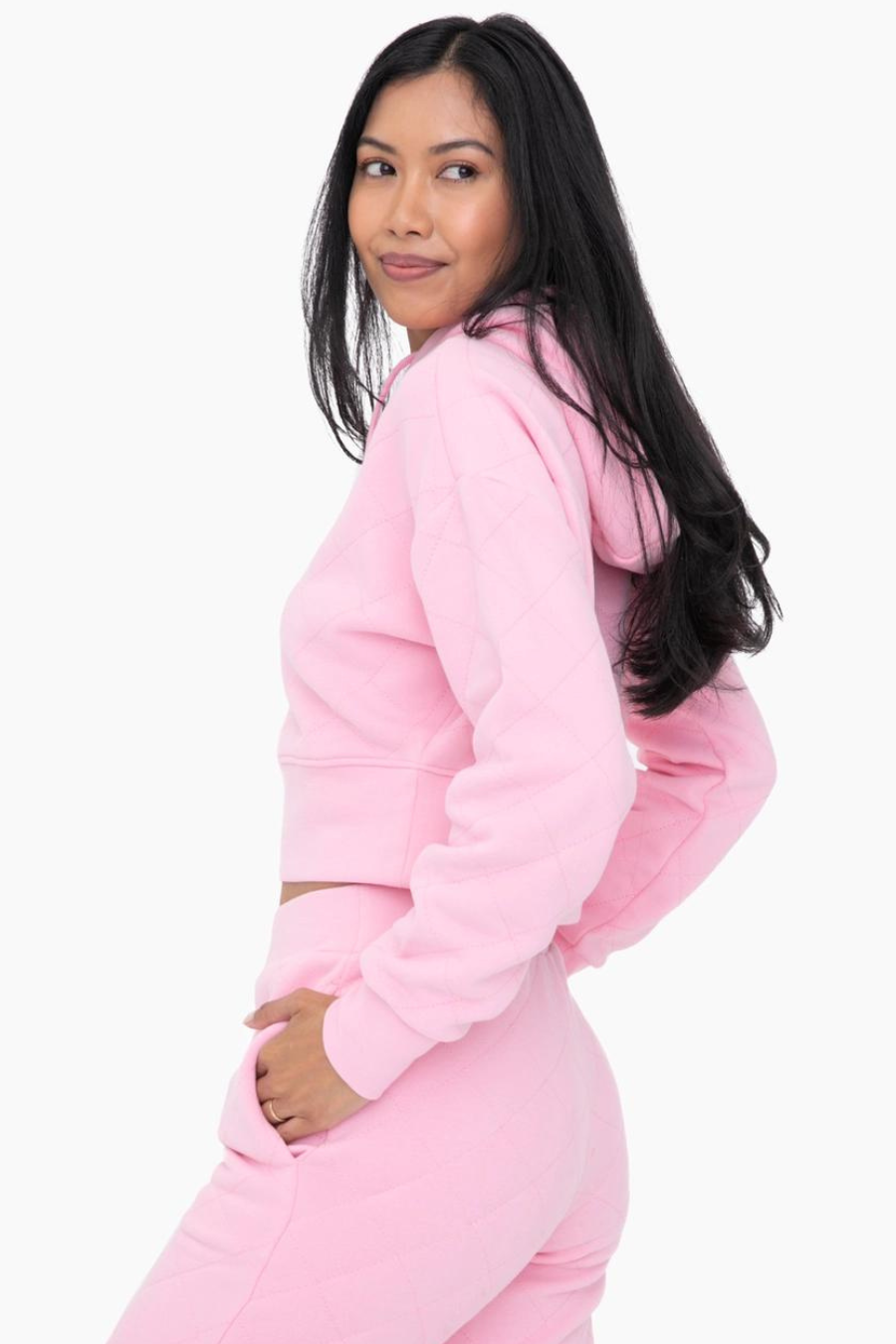 side detail view of the cotton candy dream hoodie 