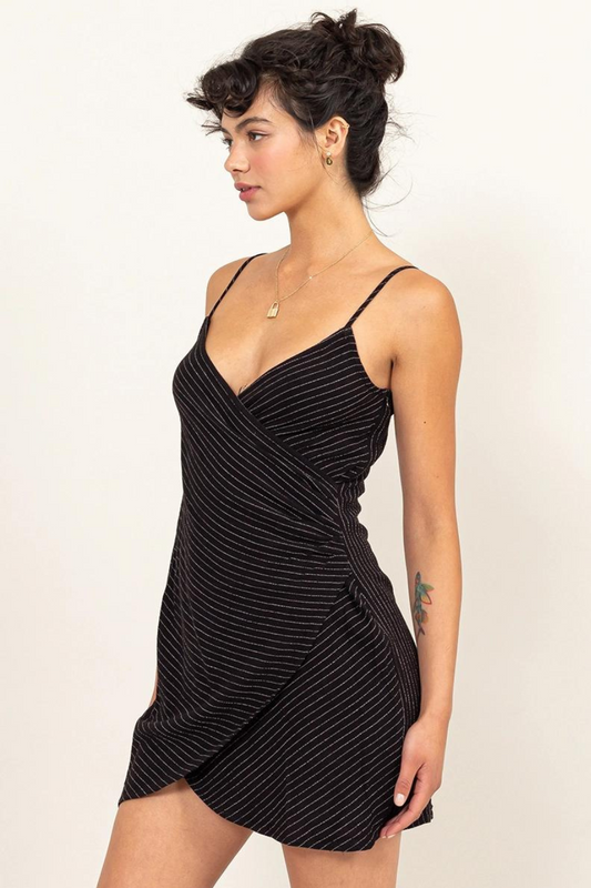 Kinsley Striped Linen Surplice Dress