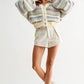 Multicolor Striped Chunky Knit Cardigan