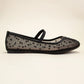 Rhinestone Embellished Mesh Mary Jane Flats