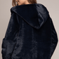 Faux Fur Zip Up Hoodie Jacket