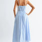 Breezy Blue Lace Trim Maxi Sundress