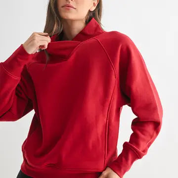 Heartline Fleece Mock Neck Sweater