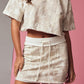 Textured Crop Top and Mini Skirt Set