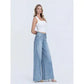 Super High Rise Drawstring Waist Palazzo Jeans