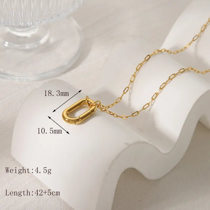 Gold Plated Paperclip Necklaces with Ring For Charms