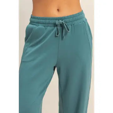 Elastic Waist Wide-Leg Pants