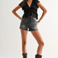 Lace Ruffled Semi-Sheer Blouse