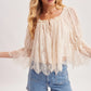 Off the Shoulder Ruffled Lace Blouse