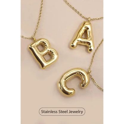 18k Stainless Steel Tarnish Free Initial Necklace