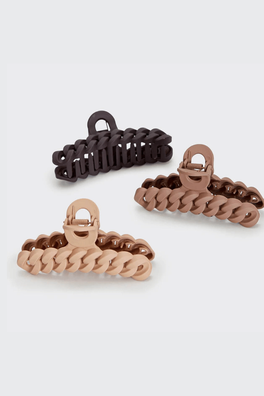 Recycled Plastic Matte Chain Claw Clip Set
