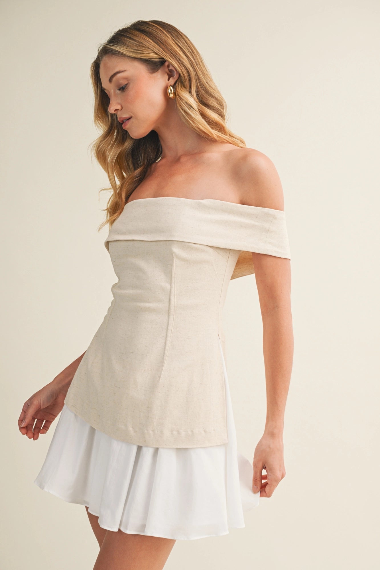 Off Shoulder Twofer Dress