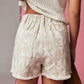 Camo Washed Denim Fringe Shorts