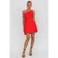 One Shoulder Knit Mini Dress