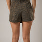 Leopard Print Denim Wrap Skort