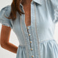 Puff Sleeve Denim Mini Dress